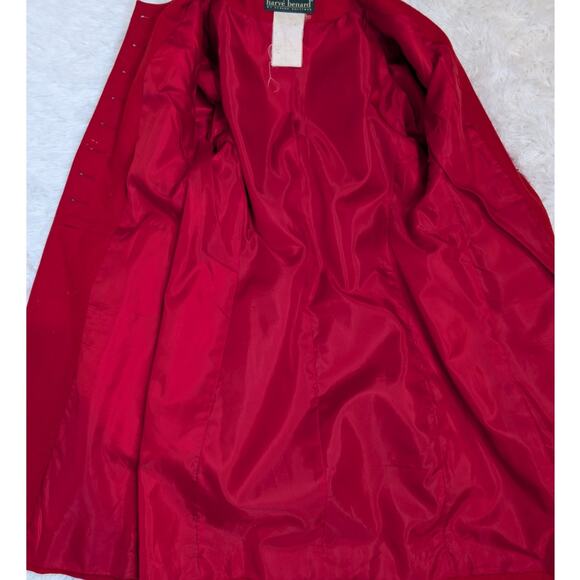 Vintage Harve Bernard by Bernard Holtzman Wool Overcoat Red with Gold Buttons XS - Picture 16 of 16